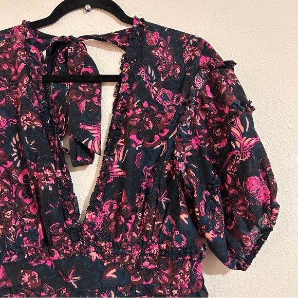 Ulla Johnson Amora Tie Back Floral Ruffle Midi Dress 6 - Picture 5 of 16